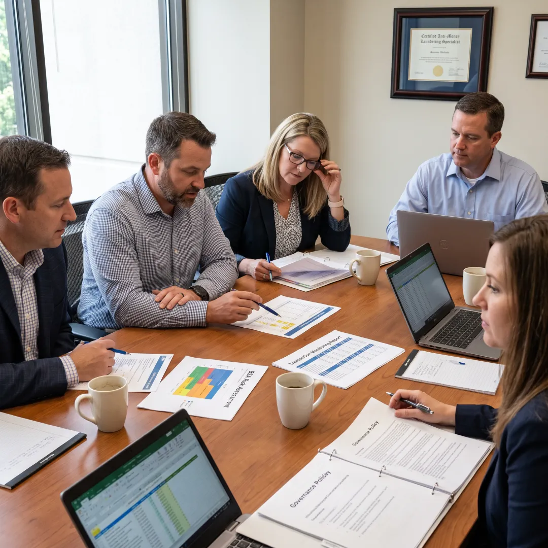 Compliance officer at work in a financial firm