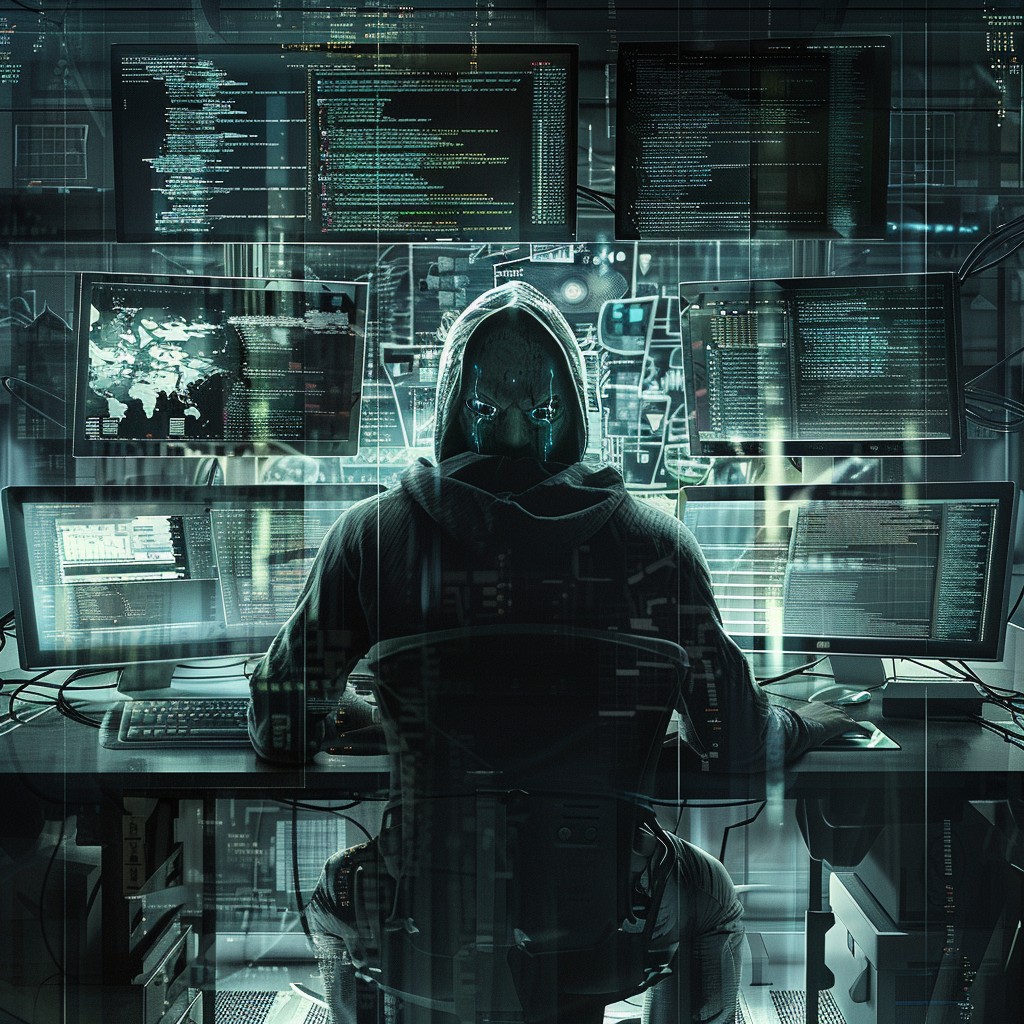Cybersecurity expert working at a computer