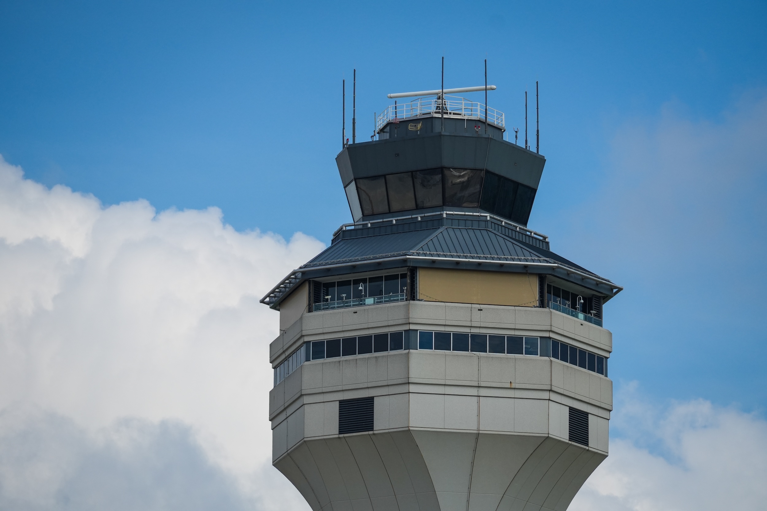 Air traffic control tower at an airport